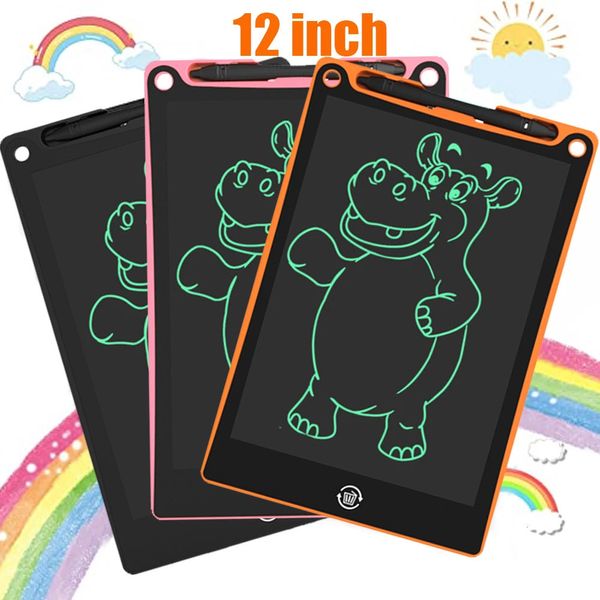 Fournitures de peinture à dessin Tablette d'écriture LCD 12 pouces Jouets éducatifs d'apprentissage pour enfants Écriture Planche à dessin Jouets pour filles Tableau noir magique pour enfants 231031