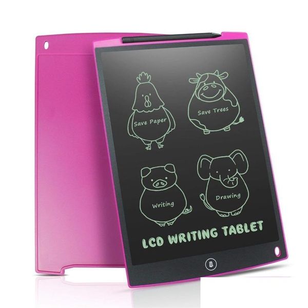 Dessin Peinture Fournitures 12 Lcd Tablette D'écriture Numérique Ding Blocs D'écriture Portable Carte Électronique Tra Mince Avec Stylo 220705Gx Dhryj