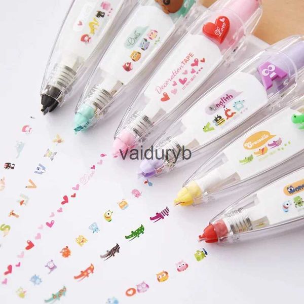 Dessin Peinture Fournitures Dessin Animé Floral Autocollant Ruban Stylo Drôle Enfants Papeterie Carnet Journal Décoration Bandes Étiquette Autocollant Papier Décor pour enfants Toyvaiduryb