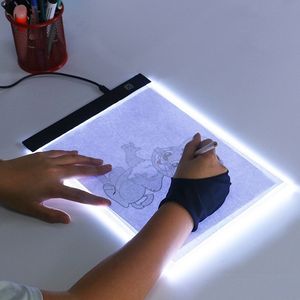 Tekening schilderij benodigdheden LED Tekening Kopie Board Kids speelgoed om 3 niveau Dimable Painting Tablet Tablet A5 Size Light Pad Children Leer educatief spel 230317 Teken