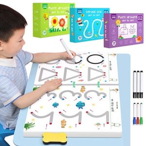 Dessin de fournitures de peinture Montessori Math Learning Enfants Toys Drawing Tablet Control Training Training Shape Math Match Games Set Looks Educational Toy Books 231031