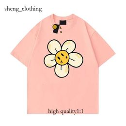 Dessine la chemise designer masculin visage de la créatrice d'été tee féminin t-shirt lâche rond cou rond capot floral petit visage jaune dessin 5372 8682