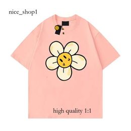 Tekent shirt heren designer gezicht zomer dames tee losse tops round nek hoodie bloemen hoed klein geel gezicht drawted 4970