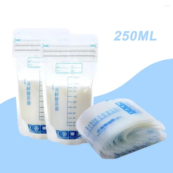 Cordon 10pcs 250 ml sacs de rangement de lait maternel pour bébé