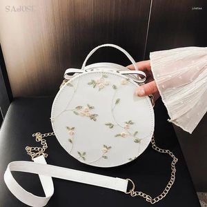 Drawstring 2024 Crossbody dames tas dame circulaire messenger verse bloem zoete schouder meisje Engeland famale handtas voor