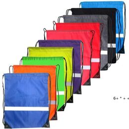 Sac de sac à dos cordon avec bande réfléchissante sac à dos de sac à dos pour la salle de sport Sport de Yoga RRD13124