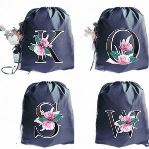 Sac à cordon Alphabet Fr Print Man and Women Sac à dos Sac de yoga pour femmes sacs portables Black Childrens School Sac à dos T421 #