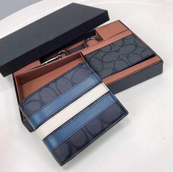 Designer Coin Bourses Homme Stripe Stripe Wallet Purse Luxurys Card Holder Woman Keychain Mini Bourses Sacoche Mens portefeuilles Holdants en cuir Organisateur de pochette de pochette