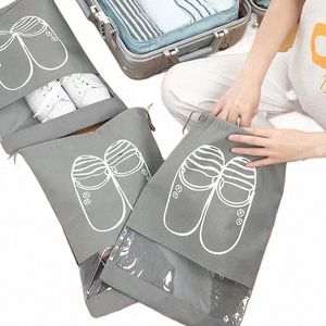 Drawstring Bag schoenen opbergtas kast reisorganisator n-geweven stoffen zakken plastic draagbare tas waterdicht hangende m/l t00r#