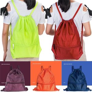 Tassen met trekkoord Op maat gemaakt logo String Bag Promotionele sport bedrukte rugzak Trekkoord Vrouwelijk canvas Gym SchoolGym tas Sport Pack236C