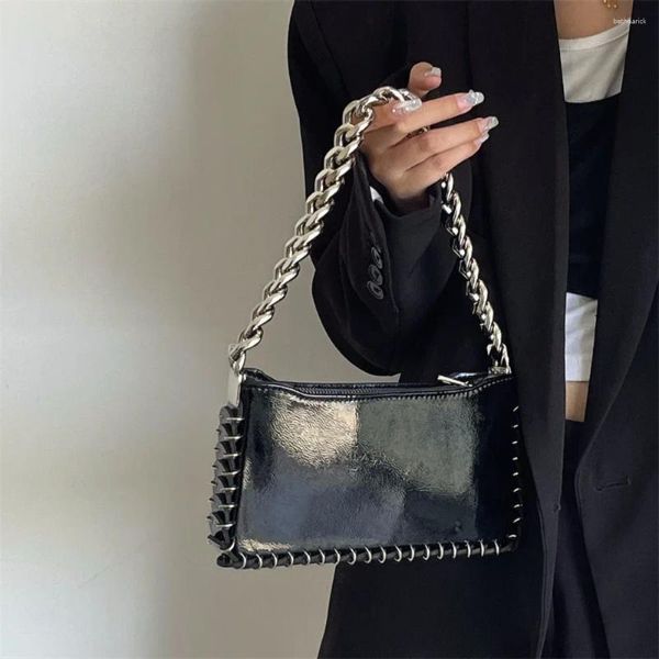 Sac à cordon noir en cuir Pu en cuir PU FEMMES DÉRESSION DE LUXEM