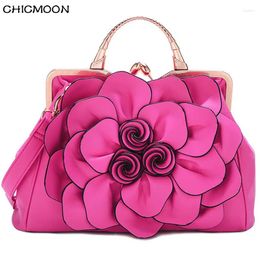 Drawstring Brand Rose Flower Fashion Nighting Bag Ladies Luxury Leather Women Messenger Bolsen Messenger Bolship Bag Elegant Clutch Elegant Clutch