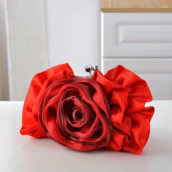 Cordon de dessin sac à fleurs sacs 2024 Rose Svening Shoulder Wedding Purse