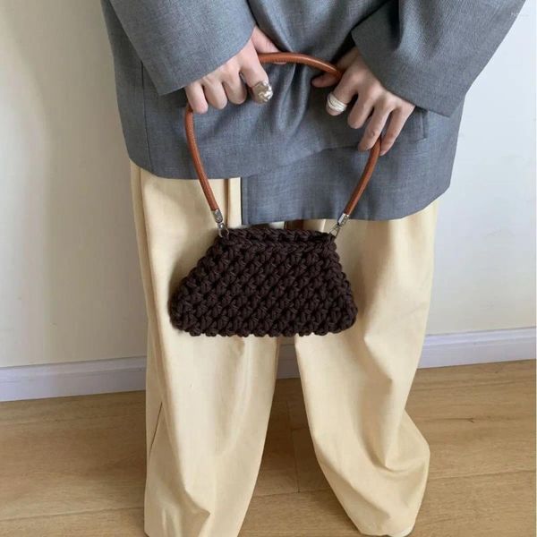 Cordon de mode Crochet Femme Sac à bandoulière Couleur Color Color Tricoter Sac à main