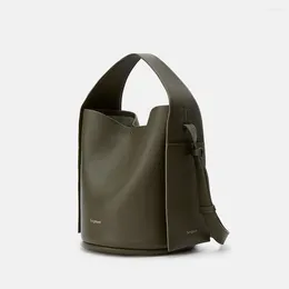 Drawstring Fashion Designer Bucket Bag Wide Handle Women Handtassen Merken Lichee Patroon Schouder Crossbody Tassen voor woon -werkkomers