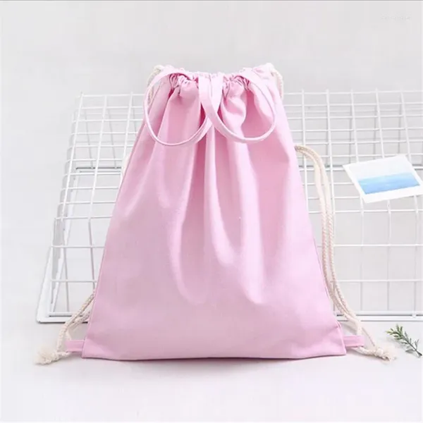 Sac à dos multifonctionnel à cordon de serrage, 1 pièce, couleur Pure, sac à bandoulière en toile pour femmes et filles, petits Mini sacs de voyage