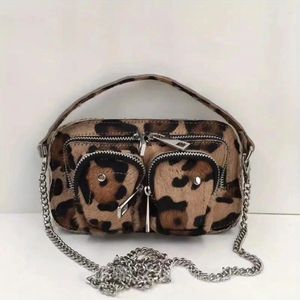 Drawstring mode dames handtas luipaard lederen schoudertassen vrouwelijke casual solide kleur messenger tas voor luxe onderarm