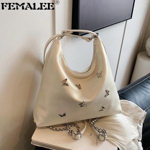 Drawstring Femalee Work Pendement Backpack for Women Butterfly Hobo -vormige rugzak Purse Girls Leather Book Bag Dames onderarmzakken