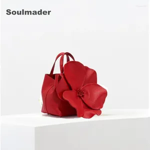 Drawstring Flower Bucket Bag Women Designer Tote Schouder Baby Pink Goud Black Red Luxuy Wedding Party Purse Groothandel