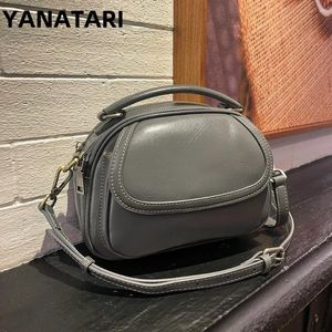 Drawstring echte lederen vrouwen mini -shell tas mode veelzijdige koehide kleine vierkante schouder vintage crossbody handtas