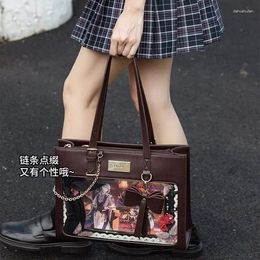 Drawstring Haex Sweet Women Ita Bags Fashion 2024 Designer Harajuku Lolita Girls Diy Schouder Subcultuur Badge Bolso Mujer