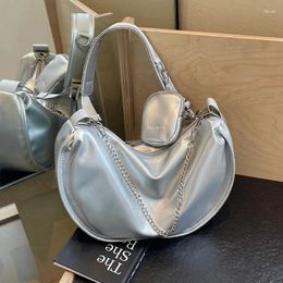 Hobos hobos crossboy sac de luxe de luxe silver pu cuir à main en cuir 2 dans 1 sacs d'épaule de grande capacité sac messager sac de messager