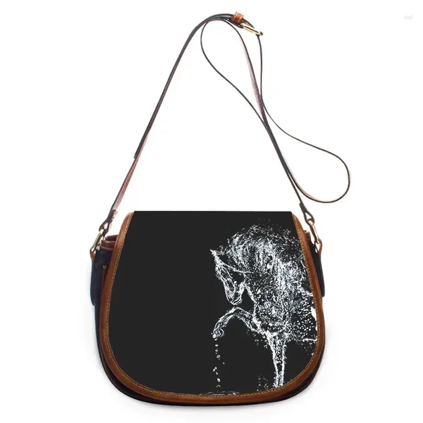Horse à cordon 3d imprimer des femmes à corps crossbody sac de luxe sacs de sacs à main
