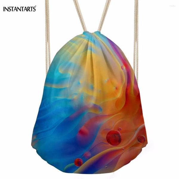 Instantarts de Drawstring Remollos coloridos PAISLEY MUJERES MUJERES BAGAS DE DAÑAS Fashion Shopping Softback Storage Beach Mochila