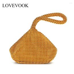Drawstring Lovevook Women Evening Clutch Luxury Handtas Tassen Ontwerpbeurs en voor feest/bruiloft Soft Bead Diamond Bag
