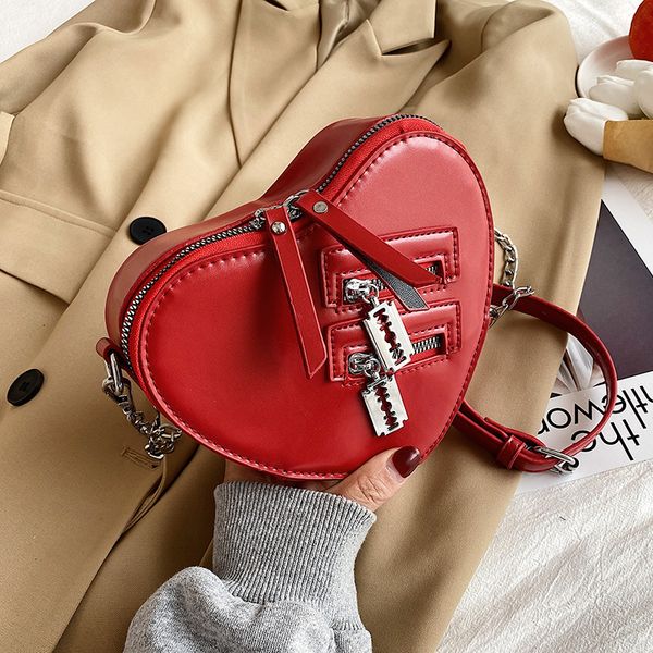Bolso de mano de fiesta para mujer con forma de corazón de diseñador de lujo con cordón, monederos y bolsos de mano, bandolera de pana, banquete rojo y negro