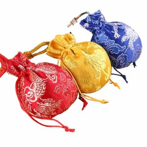 Drawstring Multi -color tela de regalo Patrón de arrastre de arrastre de estilo chino bolso bolso bolso bolso de joyas bolsas de joyería sachet i8wt#