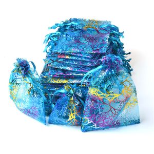 Drawstring Organza -tassen Geschenk inpaktas Gift Pouch Sieraden Zakken Organza Bag Candy Bags Pakkettas Mix kleur