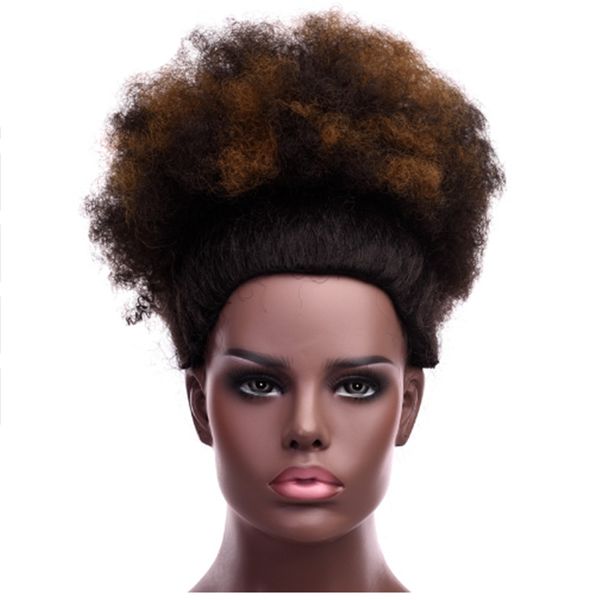 Queue de cheval synthétique avec cordon de serrage 12 ''et 8'', chignon Afro court crépu bouclé Kanekalon pour femmes noires/blanches