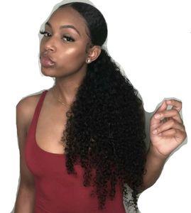 Cordon Puff Afro Kinky Curly Ponytail Femmes Afro-Américaines 140g Wrap Kinky Curly Remy Pince à cheveux en queue de cheval Extensions de cheveux