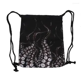 Tentacles à cordon Sacs de mode de poche Bouquet de beaux sacs en tissu animal (couleur: noir)