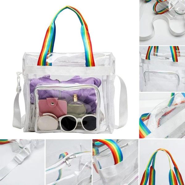 Cordon de cordon transparent épaule messager sac mode pvc jelly grande capacité crossbodybody couleurs laser shopping femme