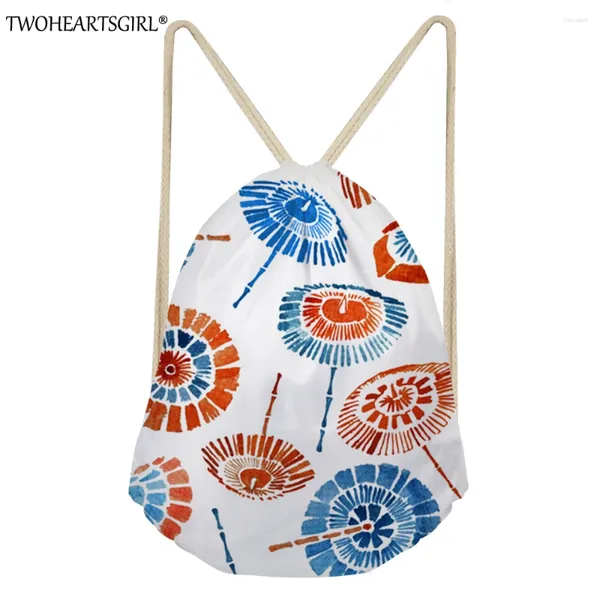 TrawString Twoheartsgirl Women's Draw String sac fonction sac à dos mini Bagpack Striped Prints Kids Boys Girls Back Back Cool Beach