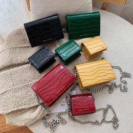 DrawString Vintage Mini Square Sac 2024 Patent Patent Leather Women's Decor Handsbag Crocodile Match Shalon Shoulder Messenger