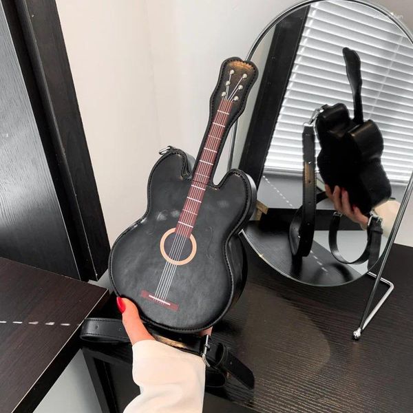 Cordon de cordon de violon forme de violon crossbody sac créatif pu en cuir en cuir décontracté messager mode sac à main