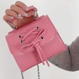 Cordon de cordon Xiuya Small Pink Womens Sac Sac Chains Designer Fashion Corée sac à main décontracté arche