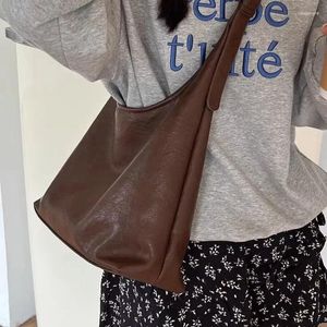 Xiuya Vintage marron sac à bandoulière pour femmes élégant en cuir Pu décontracté grande capacité fourre-tout esthétique banlieue femme sac à main