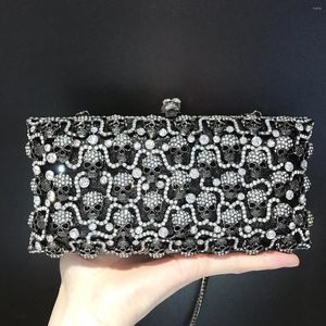 Cordon de cordon xiyuan halloween dame nouveauté diamant noir drôle de sac à main sac à main cocktail le sac de soirée féminin feme