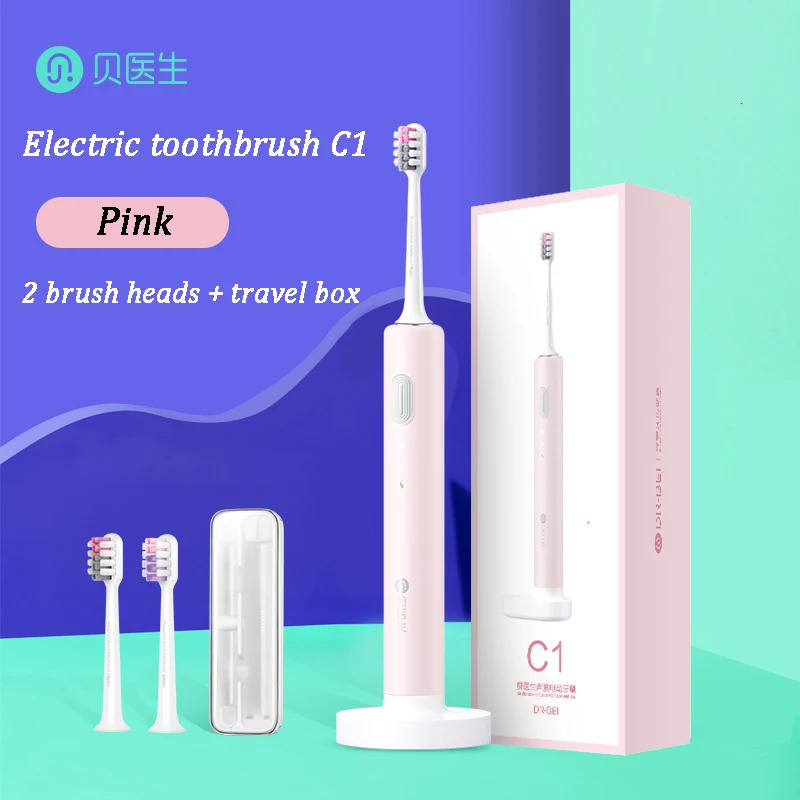 DrBEI Sonic Electric Toothbrush C1 IPX7 Level Waterproof Wireless Induction Charging 20 Days Standby with 4pcs Head 231222