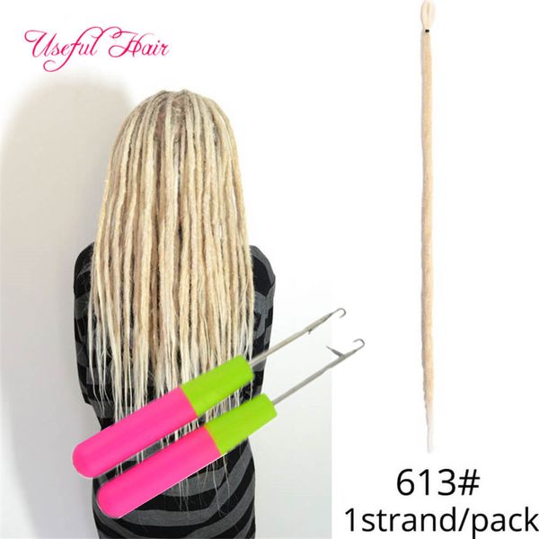 Dread lock hair 20 pulgadas Extensiones de rastas hechas a mano Pelo de trenza de ganchillo sintético para mujeres Cabello de ganchillo marrón 1 raíz / paquete con marly uk gb