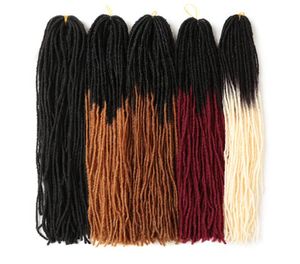 Dreadlock Afro Crochet Trenzas Ombre o Color puro 18 pulgadas Rubio Marrón Bug Pelo sintético para mujeres Faux Locs Crochet Hair7166348