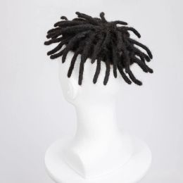 Dreadlocks Afro Curly Toupee Hair Hair Capillary Prothèse Système de cheveux humain Men de cheveux Remplacement de cheveux Couleur naturelle Remy Wig Man