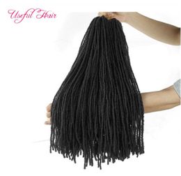 Dreadlocks door DIY haak hair extensions synthetisch haar weave ombre blond 18 inch bulk vlechthaar zuster micro locs recht f8560127