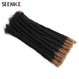 Dreadlocks Crochet cheveux Afro fait à la main Crochet tresses synthétique Crochet tressage cheveux pour femmes et hommes Ombre brun 240119