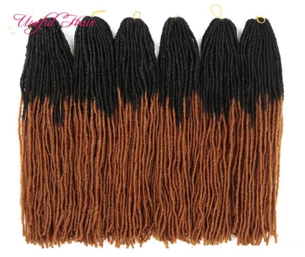 Dreadlocks ombre blonde Extensions de cheveux au crochet tissage de cheveux synthétiques 18 pouces cheveux tressés Sister Micro Locks droite 27 brins wh6520620