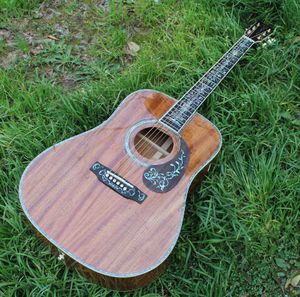 Dreadnought D45K 41 pouces touche ébène reliure ormeau arbre vie Koa bois guitare électrique acoustique